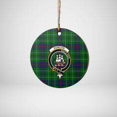 Clan Duncan Modern Tartan Crest Round Ceramic Ornament MZ98 Duncan Modern Tartan Tartan Christmas