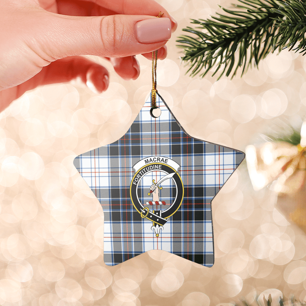 Clan MacRae Dress Modern Tartan Crest Star Ceramic Ornament MH82 MacRae Dress Modern Tartan Tartan Christmas