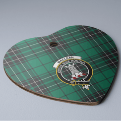 Clan MacLean Hunting Ancient Tartan Crest Heart Ceramic Ornament AH51 MacLean Hunting Ancient Tartan Tartan Christmas