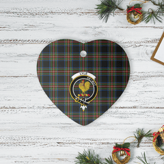 Clan Lyle Tartan Crest Heart Ceramic Ornament VR12 Lyle Tartan Tartan Christmas