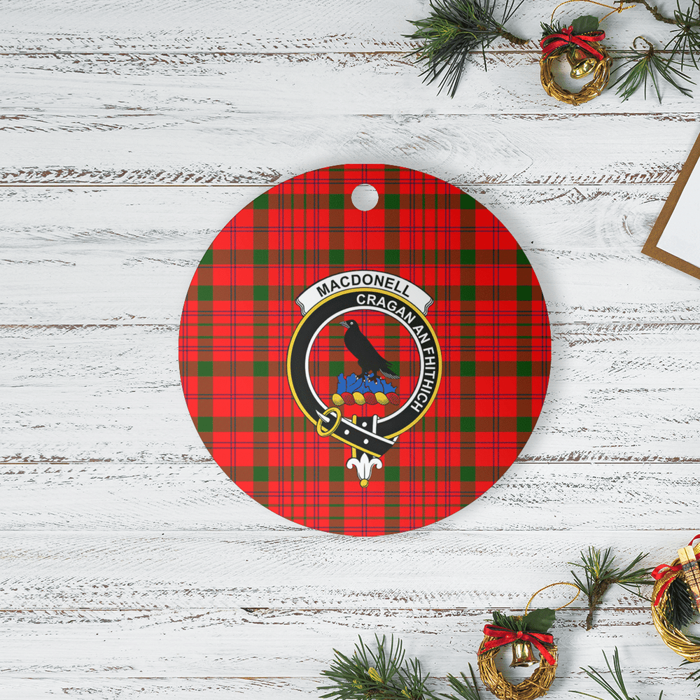 Clan MacDonnell of Keppoch Modern Tartan Crest Round Ceramic Ornament BR78 MacDonnell of Keppoch Modern Tartan Tartan Christmas