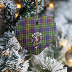 Clan Whitefoord Tartan Crest Heart Ceramic Ornament TY57 Whitefoord Tartan Tartan Christmas
