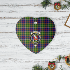Clan Whitefoord Tartan Crest Heart Ceramic Ornament TY57 Whitefoord Tartan Tartan Christmas