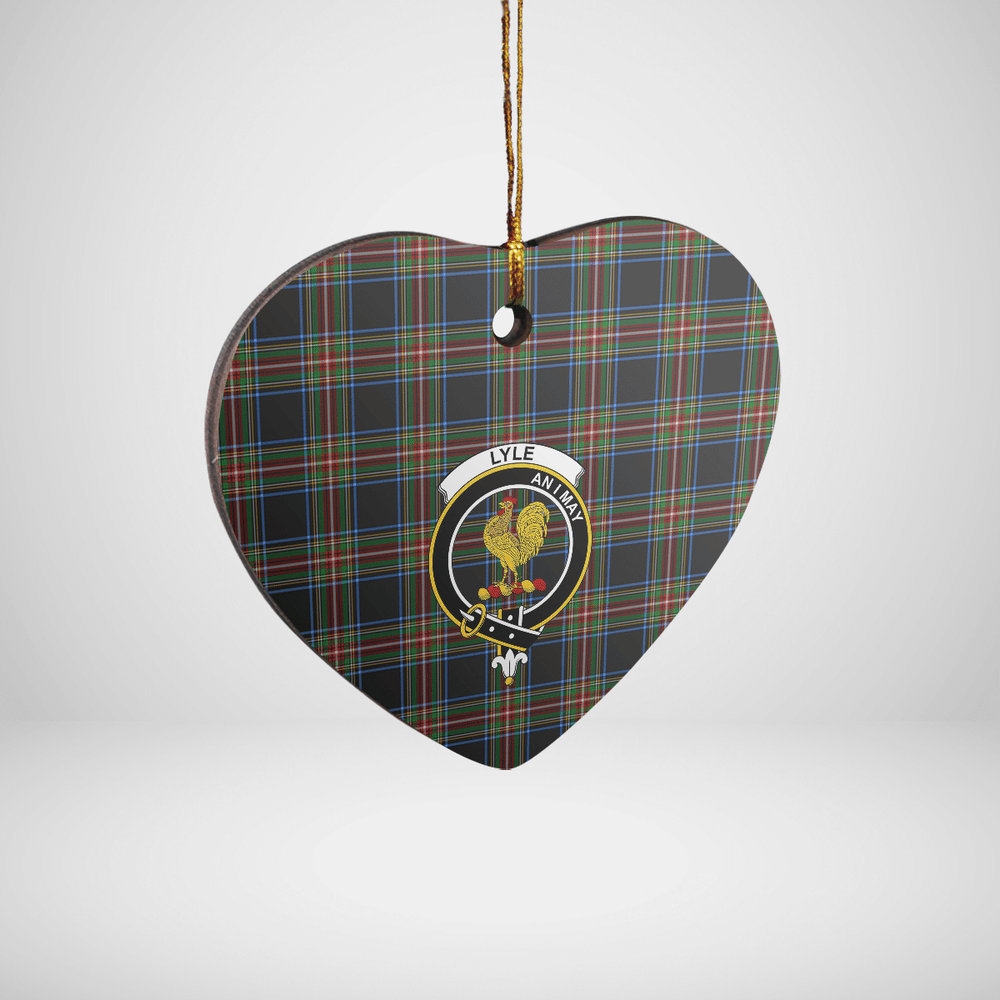 Clan Lyle Tartan Crest Heart Ceramic Ornament VR12 Lyle Tartan Tartan Christmas