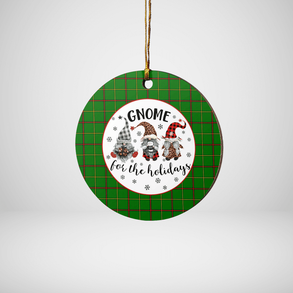 Clan Tribe of Mar Tartan Tartan Crest Gnome Round Ceramic Ornament ZQ84 Tribe of Mar Tartan Tartan Christmas