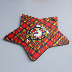 Clan Hepburn Tartan Crest Star Ceramic Ornament JT68 Hepburn Tartan Tartan Christmas