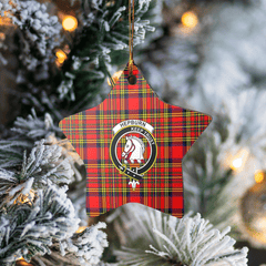 Clan Hepburn Tartan Crest Star Ceramic Ornament JT68 Hepburn Tartan Tartan Christmas