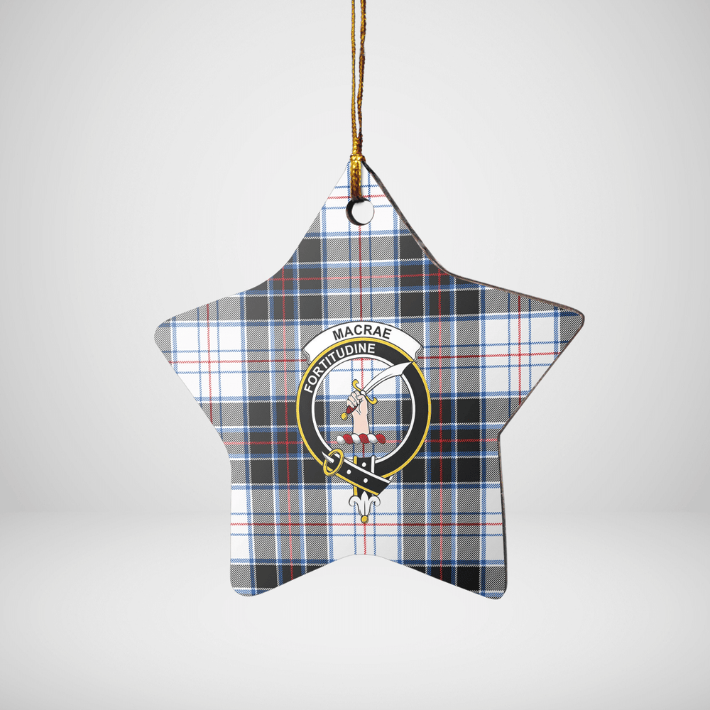 Clan MacRae Dress Modern Tartan Crest Star Ceramic Ornament MH82 MacRae Dress Modern Tartan Tartan Christmas