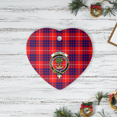 Clan Hamilton Modern Tartan Crest Heart Ceramic Ornament HL57 Hamilton Modern Tartan Tartan Christmas