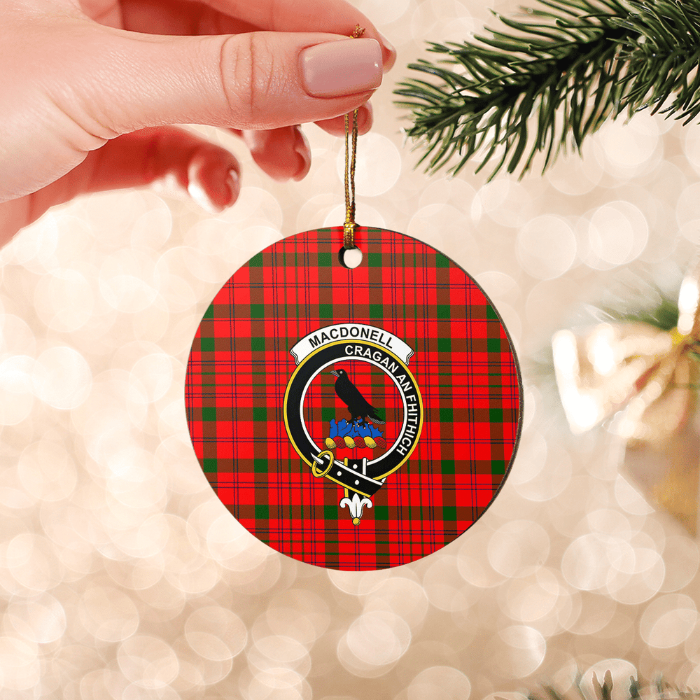 Clan MacDonnell of Keppoch Modern Tartan Crest Round Ceramic Ornament BR78 MacDonnell of Keppoch Modern Tartan Tartan Christmas