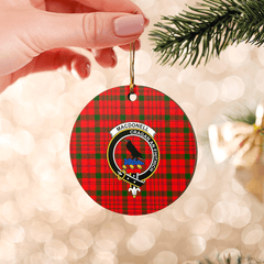 Clan MacDonnell of Keppoch Modern Tartan Crest Round Ceramic Ornament BR78 MacDonnell of Keppoch Modern Tartan Tartan Christmas