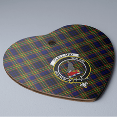 Clan Clelland Modern Tartan Crest Heart Ceramic Ornament ZK75 Clelland Modern Tartan Tartan Christmas