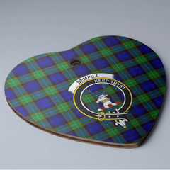 Clan Sempill Modern Tartan Crest Heart Ceramic Ornament JC95 Sempill Modern Tartan Tartan Christmas