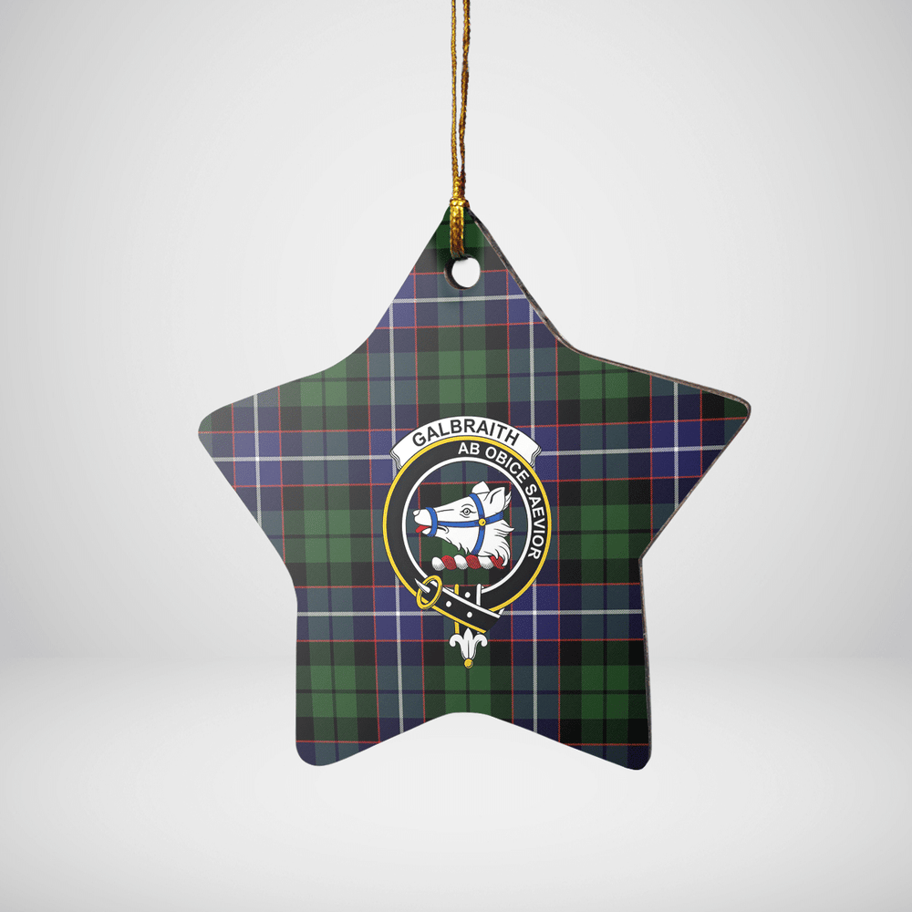 Clan Galbraith Modern Tartan Crest Star Ceramic Ornament IT82 Galbraith Modern Tartan Tartan Christmas