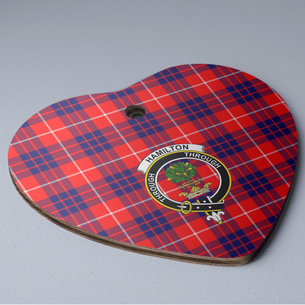 Clan Hamilton Modern Tartan Crest Heart Ceramic Ornament HL57 Hamilton Modern Tartan Tartan Christmas
