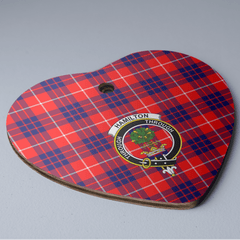 Clan Hamilton Modern Tartan Crest Heart Ceramic Ornament HL57 Hamilton Modern Tartan Tartan Christmas