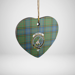 Clan MacMillan Hunting Ancient Tartan Crest Heart Ceramic Ornament RY19 MacMillan Hunting Ancient Tartan Tartan Christmas