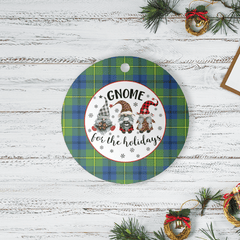 Clan Johnston Ancient Tartan Tartan Crest Gnome Round Ceramic Ornament UN63 Johnston Ancient Tartan Tartan Christmas