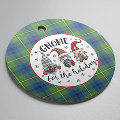 Clan Johnston Ancient Tartan Tartan Crest Gnome Round Ceramic Ornament UN63 Johnston Ancient Tartan Tartan Christmas