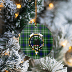 Clan Tweedside District Tartan Crest Round Ceramic Ornament TV72 Tweedside District Tartan Tartan Christmas