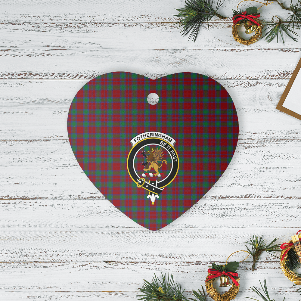 Clan Fotheringham Tartan Crest Heart Ceramic Ornament TH68 Fotheringham Tartan Tartan Christmas