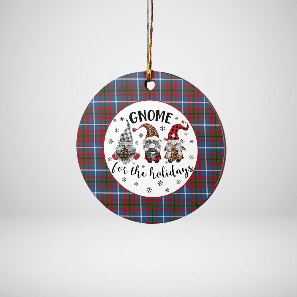 Clan Dalmahoy Tartan Tartan Crest Gnome Round Ceramic Ornament AP82 Dalmahoy Tartan Tartan Christmas