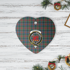 Clan MacDuff Hunting Ancient Tartan Crest Heart Ceramic Ornament JL49 MacDuff Hunting Ancient Tartan Tartan Christmas