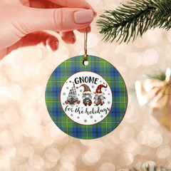 Clan Johnston Ancient Tartan Tartan Crest Gnome Round Ceramic Ornament UN63 Johnston Ancient Tartan Tartan Christmas