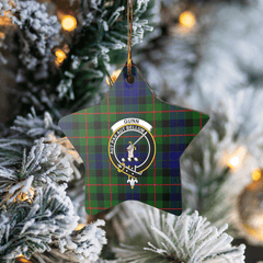 Clan Gunn Modern Tartan Crest Star Ceramic Ornament SX78 Gunn Modern Tartan Tartan Christmas