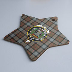 Clan MacLaren Weathered Tartan Crest Star Ceramic Ornament US16 MacLaren Weathered Tartan Tartan Christmas