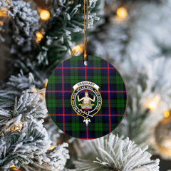 Clan Urquhart Modern Tartan Crest Round Ceramic Ornament PR93 Urquhart Modern Tartan Tartan Christmas