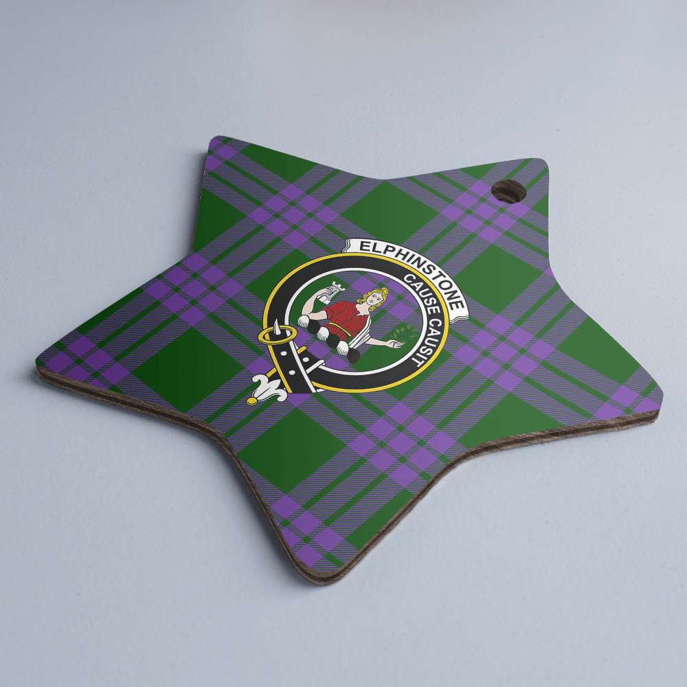 Clan Elphinstone Tartan Crest Star Ceramic Ornament JT77 Elphinstone Tartan Tartan Christmas