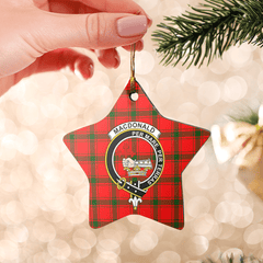 Clan MacDonald of Sleat Tartan Crest Star Ceramic Ornament OI17 MacDonald of Sleat Tartan Tartan Christmas