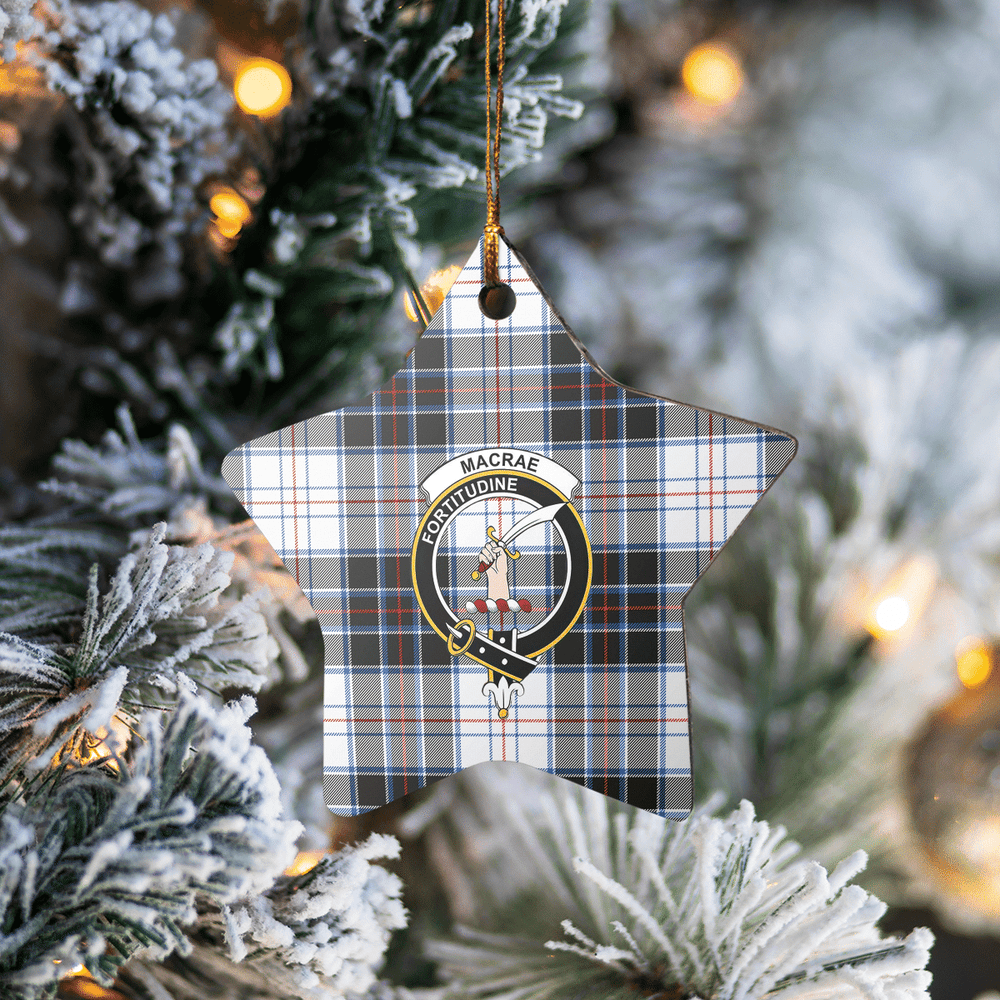Clan MacRae Dress Modern Tartan Crest Star Ceramic Ornament MH82 MacRae Dress Modern Tartan Tartan Christmas