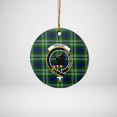 Clan Tweedside District Tartan Crest Round Ceramic Ornament TV72 Tweedside District Tartan Tartan Christmas