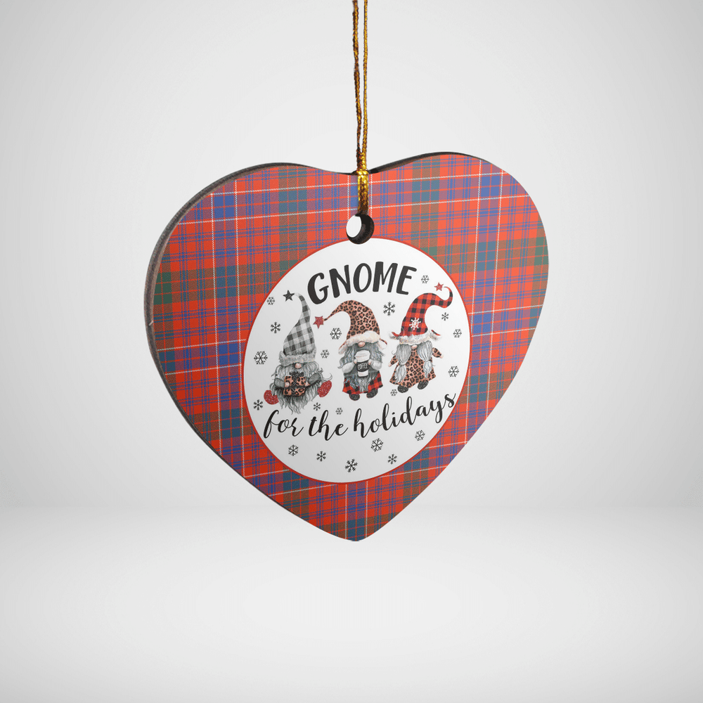 Clan MacRae Ancient Tartan Tartan Crest Gnome Heart Ceramic Ornament LE19 MacRae Ancient Tartan Tartan Christmas
