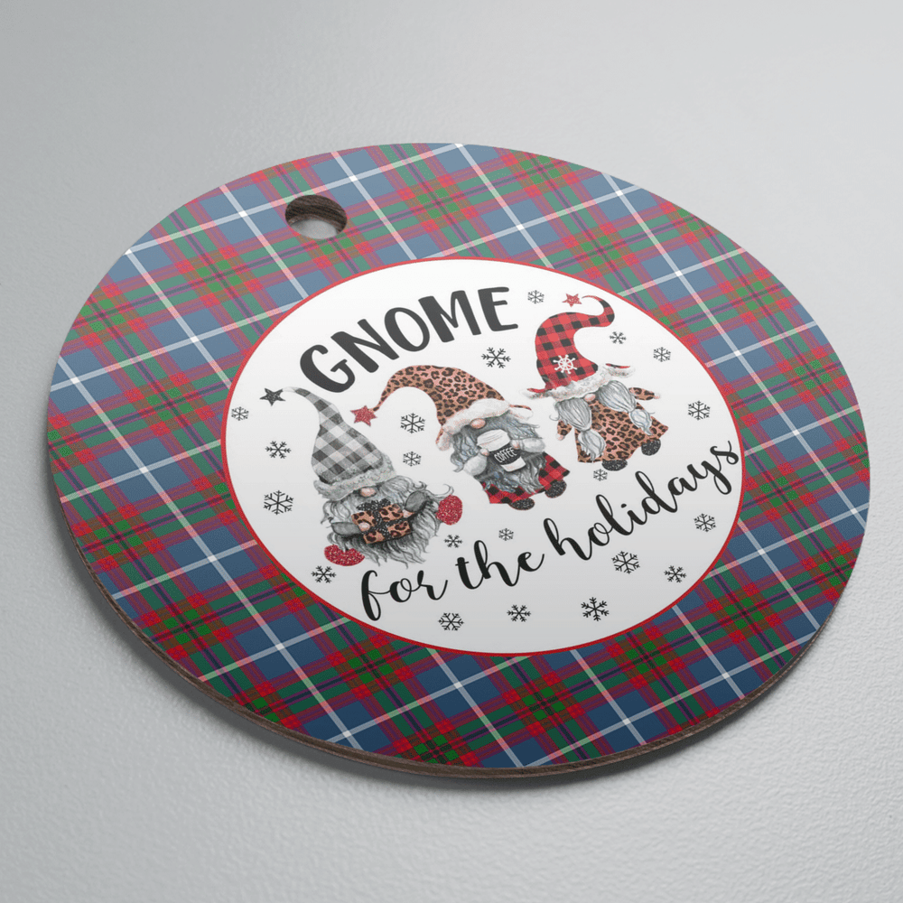 Clan Dalmahoy Tartan Tartan Crest Gnome Round Ceramic Ornament AP82 Dalmahoy Tartan Tartan Christmas