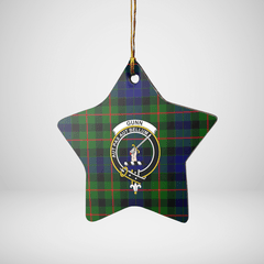 Clan Gunn Modern Tartan Crest Star Ceramic Ornament SX78 Gunn Modern Tartan Tartan Christmas