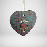 Clan MacDuff Hunting Ancient Tartan Crest Heart Ceramic Ornament JL49 MacDuff Hunting Ancient Tartan Tartan Christmas