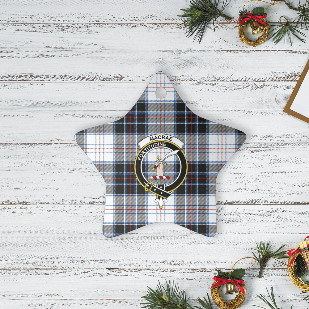 Clan MacRae Dress Modern Tartan Crest Star Ceramic Ornament MH82 MacRae Dress Modern Tartan Tartan Christmas