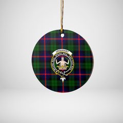 Clan Urquhart Modern Tartan Crest Round Ceramic Ornament PR93 Urquhart Modern Tartan Tartan Christmas