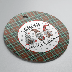 Clan Thomson Hunting Modern Tartan Tartan Crest Gnome Round Ceramic Ornament BJ65 Thomson Hunting Modern Tartan Tartan Christmas