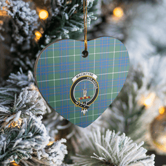Clan MacIntyre Hunting Ancient Tartan Crest Heart Ceramic Ornament NA82 MacIntyre Hunting Ancient Tartan Tartan Christmas