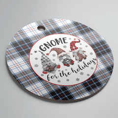 Clan MacRae Dress Modern Tartan Tartan Crest Gnome Round Ceramic Ornament EQ64 MacRae Dress Modern Tartan Tartan Christmas
