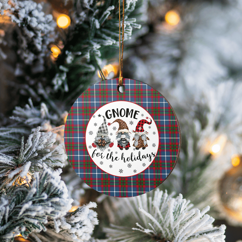 Clan Dalmahoy Tartan Tartan Crest Gnome Round Ceramic Ornament AP82 Dalmahoy Tartan Tartan Christmas