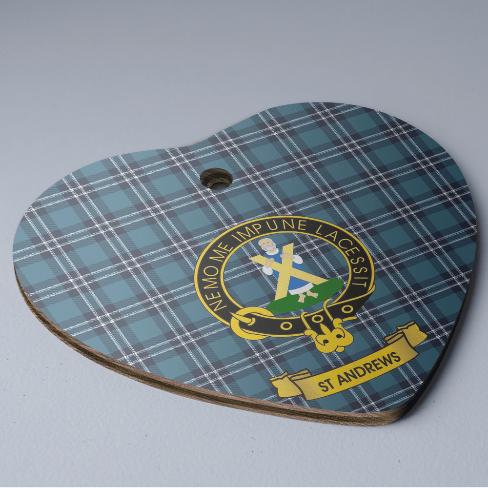 Clan Earl of St Andrews Tartan Crest Heart Ceramic Ornament BP33 Earl of St Andrews Tartan Tartan Christmas