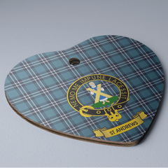 Clan Earl of St Andrews Tartan Crest Heart Ceramic Ornament BP33 Earl of St Andrews Tartan Tartan Christmas