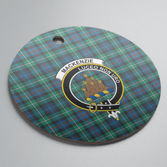 Clan MacKenzie Ancient Tartan Crest Round Ceramic Ornament RC68 MacKenzie Ancient Tartan Tartan Christmas