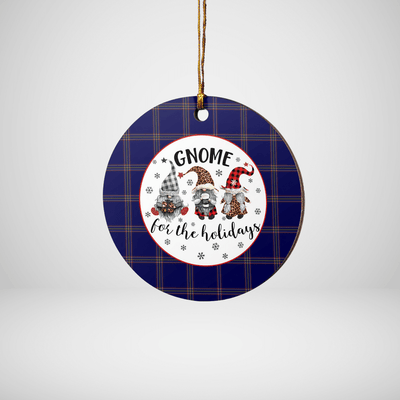 Clan Crichton Tartan Tartan Crest Gnome Round Ceramic Ornament