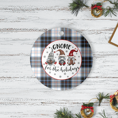 Clan MacRae Dress Modern Tartan Tartan Crest Gnome Round Ceramic Ornament EQ64 MacRae Dress Modern Tartan Tartan Christmas